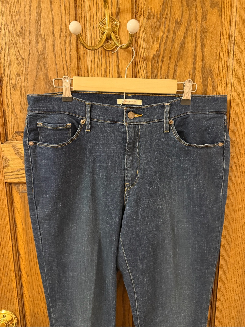 Levi Classic Bootcut Womens Dark Blue Denim Jeans Size 14 32x32 - Picture 2 of 10